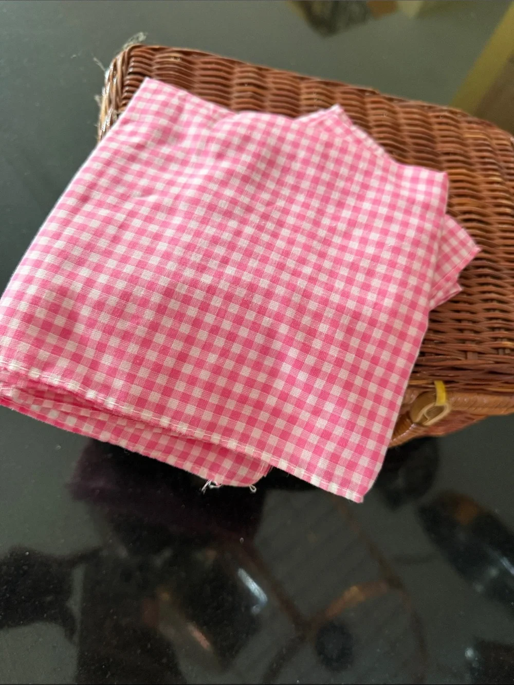 Children's Pink Gingham Picnic Tea Set with Cutlery, Plates, Cups And Linens